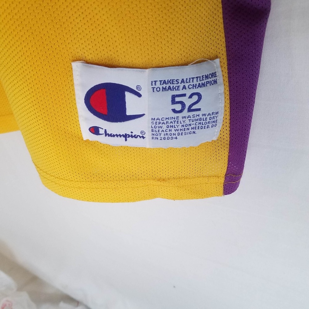 Vintage Champion Shaquille O'Neal LA Lakers Basketball Jersey Mens Size 52 2XL - Picture 4 of 6